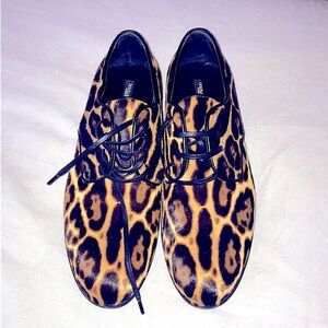 🌟 Dolce & Gabbana Exclusive: Leopard-Print Calf Hair Derby Shoes 🐆